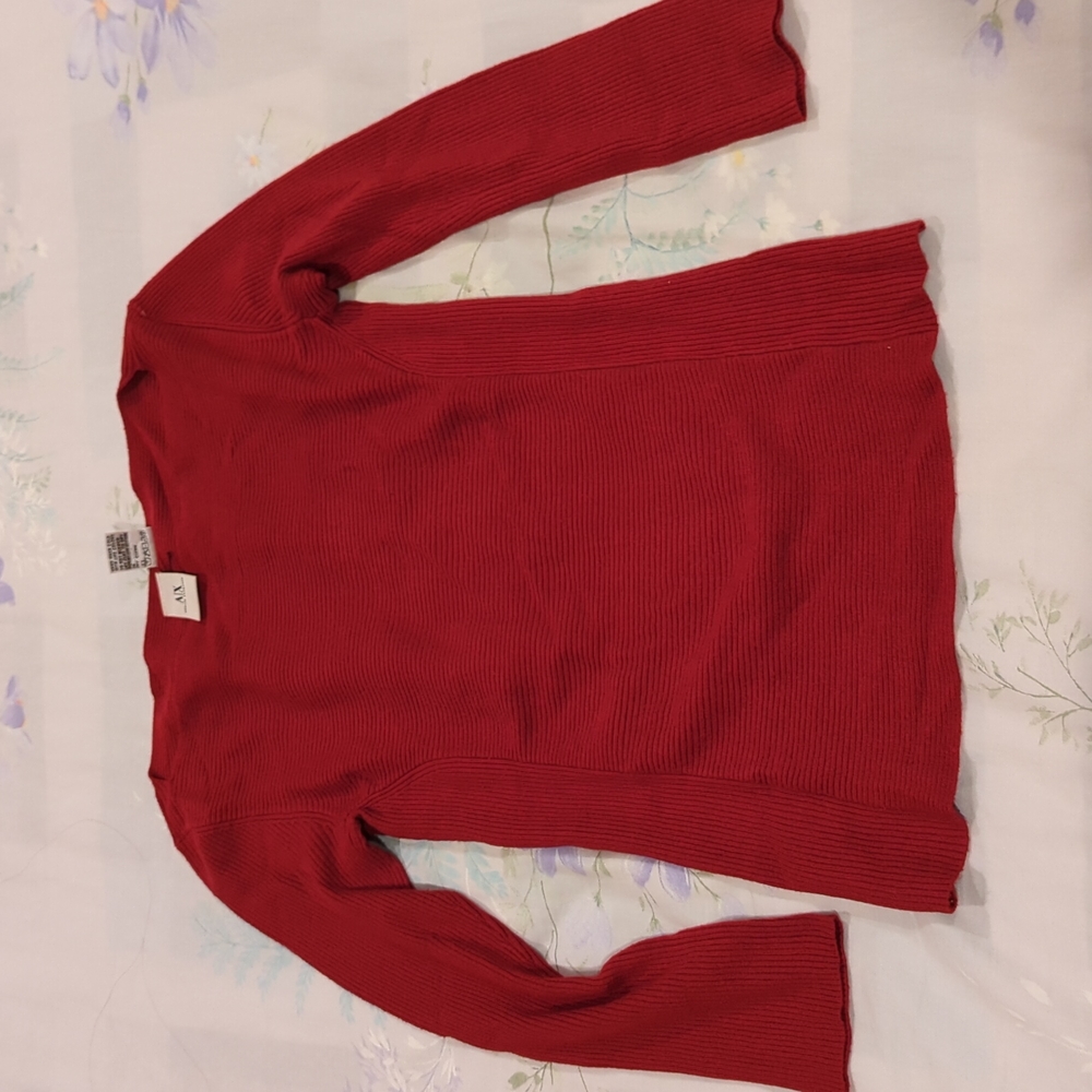 Armani exchange red long sleeve shirt